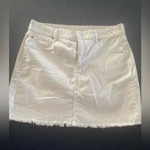 White jean mid waste mini skirt size size 16!